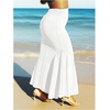 image:imageGORGLITTER Womens Ruffle Maxi Pencil Skirts High Waisted Long SkirtWhite