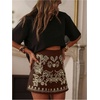 image:imageGORGLITTER Womens Western Concert Outfits Boho Embroidered A Line SkirtsBrown