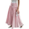 image:imageGORGLITTER Womens Plaid Maxi Skirt Gingham Drop Waist Y2k Fall SkirtsRed and White