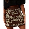 image:imageGORGLITTER Womens Western Concert Outfits Boho Embroidered A Line SkirtsBrown