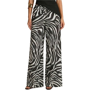 image:imageGORGLITTER Womens Cheetah Print Pants Leopard Straight Leg SweatpantsWhite and Black