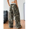 image:imageGORGLITTER Womens Double Waisted Camo Wide Leg Sweatpants Baggy TrouserArmy Green