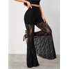 image:imageGORGLITTER Womens Lace Bell Bottom Pants Trousers Rave Gothic ClothesBlack Mesh