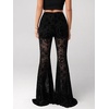 image:imageGORGLITTER Womens Lace Bell Bottom Pants Trousers Rave Gothic ClothesLace Black D