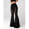 image:imageGORGLITTER Womens Lace Bell Bottom Pants Trousers Rave Gothic ClothesLace Black D