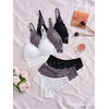 image:imageGORGLITTER Womens Lace Matching Bra and Panty Sets Bra and Underwear SetBlack White Grey
