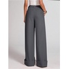 image:imageGORGLITTER Womens Low Rise Dress Pants Wide Leg Business Office TrousersDark Grey