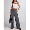 image:imageGORGLITTER Womens Low Rise Dress Pants Wide Leg Business Office TrousersDark Grey