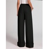 image:imageGORGLITTER Womens Low Rise Dress Pants Wide Leg Business Office TrousersPure Black
