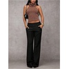 image:imageGORGLITTER Womens Low Rise Dress Pants Wide Leg Business Office TrousersSolid Black