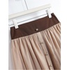 image:imageGORGLITTER Womens Pleated Mesh Flowy Fall Boho Business Casual Maxi SkirtsMocha Brown
