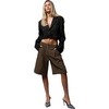 image:imageGORGLITTER Womens Pleated Tailored Bermuda Dressy Shorts Business OutfitsCoffee Brown