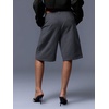 image:imageGORGLITTER Womens Pleated Tailored Bermuda Dressy Shorts Business OutfitsGrey