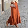 image:imageGORGLITTER Womens Satin Maxi Skirts Trendy Summer Casual Cute Holiday Vacation Party High Waisted Fishtail Long Skirt