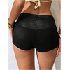image:imageGORGLITTER Womens Y2k Leather Shorts Studded Low Rise Rave Micro ShortsBlack