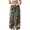 image:imageGORGLITTER Womens Double Waisted Camo Wide Leg Sweatpants Baggy TrouserArmy Green