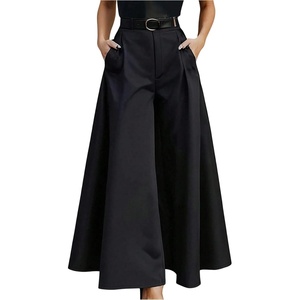 image:imageGORGLITTER Womens Wide Leg Dress Pants Baggy High Waist Slacks Work PantBlack