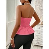 image:imageGORGLITTER Womens Asymmetrical Tube Tops Babydoll Strapless Top Going OutHot Pink
