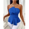 image:imageGORGLITTER Womens Asymmetrical Tube Tops Babydoll Strapless Top Going OutRoyal Blue