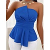 image:imageGORGLITTER Womens Asymmetrical Tube Tops Babydoll Strapless Top Going OutRoyal Blue