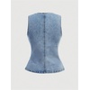 image:imageGORGLITTER Womens Button Down Denim Vest Sleeveless Tank Tops Fall DressyBlue