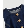 image:imageGORGLITTER Womens Button Down Denim Vest Sleeveless Tank Tops Fall DressyDark Wash