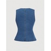 image:imageGORGLITTER Womens Button Down Denim Vest Sleeveless Tank Tops Fall DressyMedium Wash