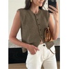 image:imageGORGLITTER Womens Button Up Sweater Vest Crewneck Sleeveless Knit Sweater Tank TopBrown