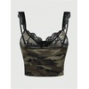 image:imageGORGLITTER Womens Camo Corset Tops Lace Y2k Cute Rave Festival Crop TopArmy Green