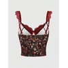 image:imageGORGLITTER Womens Camo Corset Tops Lace Y2k Cute Rave Festival Crop TopBlack