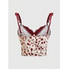 image:imageGORGLITTER Womens Camo Corset Tops Lace Y2k Cute Rave Festival Crop TopBurgundy