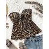image:imageGORGLITTER Womens Cheetah Bow Strapless Tube Top Animal Print Leopard Tie Front Sleeveless Bandeau Going Out TopsBrown