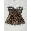 image:imageGORGLITTER Womens Cheetah Bow Strapless Tube Top Animal Print Leopard Tie Front Sleeveless Bandeau Going Out TopsBrown