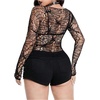 image:imageGORGLITTER Womens Fishnet Top Shirt Y2K Rave Goth Concert Long Sleeve TopsBlack