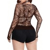 image:imageGORGLITTER Womens Fishnet Top Shirt Y2K Rave Goth Concert Long Sleeve TopsBrown
