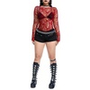 image:imageGORGLITTER Womens Fishnet Top Shirt Y2K Rave Goth Concert Long Sleeve TopsRed