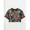 image:imageGORGLITTER Womens Floral Embroidered Sheer Going Out Concert Club Sexy TopBlack Floral