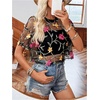 image:imageGORGLITTER Womens Floral Embroidered Sheer Going Out Concert Club Sexy TopBlack Florals