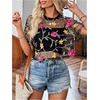 image:imageGORGLITTER Womens Floral Embroidered Sheer Going Out Concert Club Sexy TopBlack Florals
