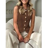 image:imageGORGLITTER Womens Going Out Vest Top Sleeveless Knit Cute Cardigan SweaterBrown