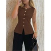 image:imageGORGLITTER Womens Going Out Vest Top Sleeveless Knit Cute Cardigan SweaterBrown