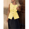image:imageGORGLITTER Womens Going Out Vest Top Sleeveless Knit Cute Cardigan SweaterYellow