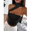 image:imageGORGLITTER Womens Halter Crop Tops with Scarf Boho Going Out TopsBlack
