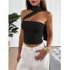 image:imageGORGLITTER Womens Halter Crop Tops with Scarf Boho Going Out TopsBlack