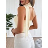 image:imageGORGLITTER Womens Halter Crop Tops with Scarf Boho Going Out TopsYellow