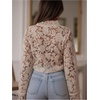 image:imageGORGLITTER Womens Lace Embroidered Peasant Blouses Dressy Casual OutfisApricot