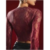 image:imageGORGLITTER Womens Lace Going Out Tops Tie Front Y2k Cropped Sexy Rave TopBurgundy