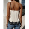 image:imageGORGLITTER Womens Lace Satin Silk V Neck Spaghetti Strap Cami TopApricot