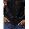image:imageGORGLITTER Womens Lace Satin Silk V Neck Spaghetti Strap Cami TopBlack