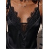image:imageGORGLITTER Womens Lace Satin Silk V Neck Spaghetti Strap Cami TopBlack